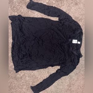 Outlet long sleeve thin black shirt